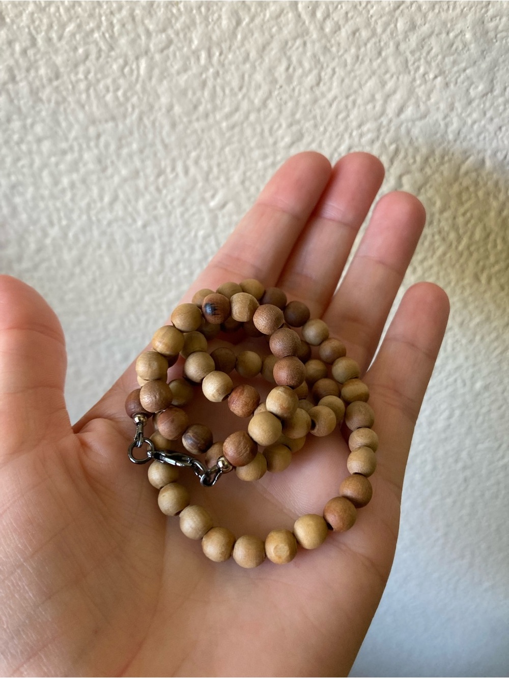 Handmade Wood Bead Bracelet & Necklace set - Natural Brown - Picture 4 of 14